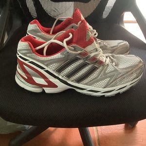 ADIDAS Men's Pro-Moderator YYA 606001 White Gray Blue & Red Running Shoes 11.5